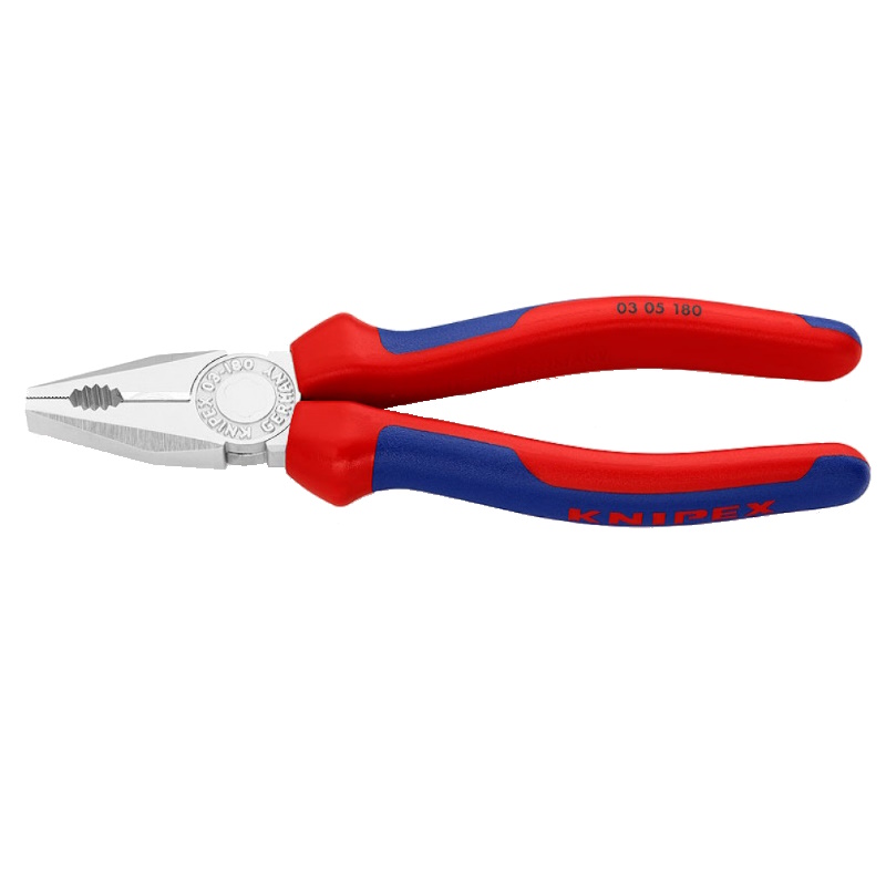Плоскогубцы комбинированные Knipex KN-0305180 180 мм хром 2-компонентные ручки 4667₽