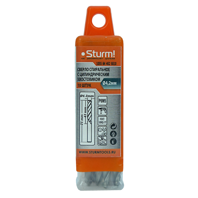 Сверло по металлу Sturm 1055-04-4S2-SS10 в Костроме