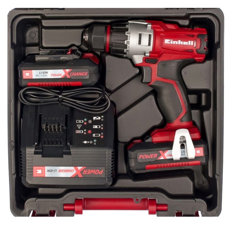 Дрель-шуруповёрт аккумуляторная Einhell PXC TE-CD 18/2 Li kit (2x1,5Ah) 4513830 в Угличе