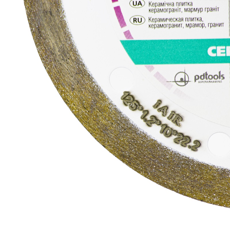 Круг отрезной алмазный PDT Ceramics Slim 1А1R (125х1.2х10х22.2 мм) 820203CRMSu в Муроме