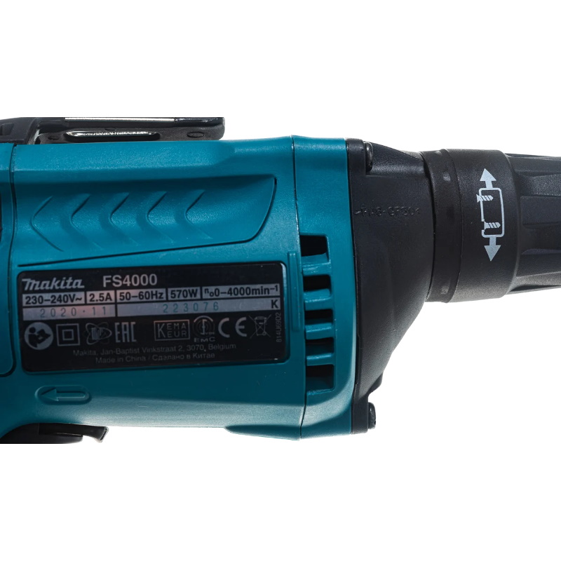 Шуруповерт Makita FS4000 570Вт 0-4000обм 6-ти гранный 1413 кг шурупы-6 мм для гипсокартона-5 мм