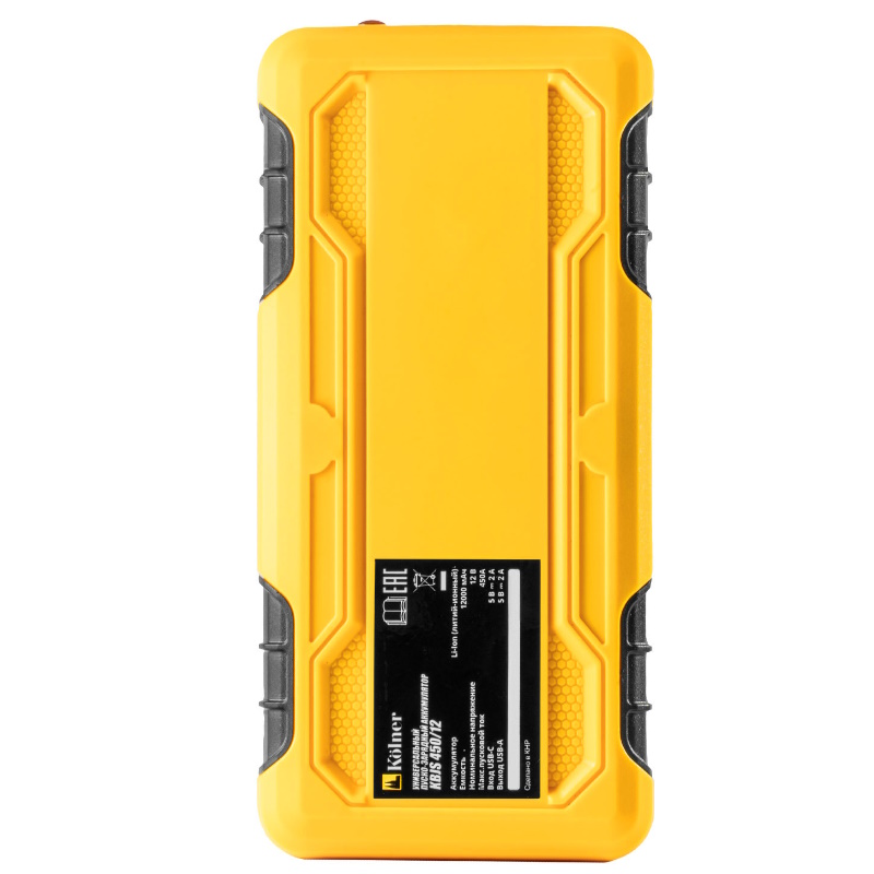 Аккумуляторное пуско-зарядное устройство Kolner KBJS 450/12 4610264001062, 450А, 12В, Li-lon емкость 12Ач , в кейсе во Владимире