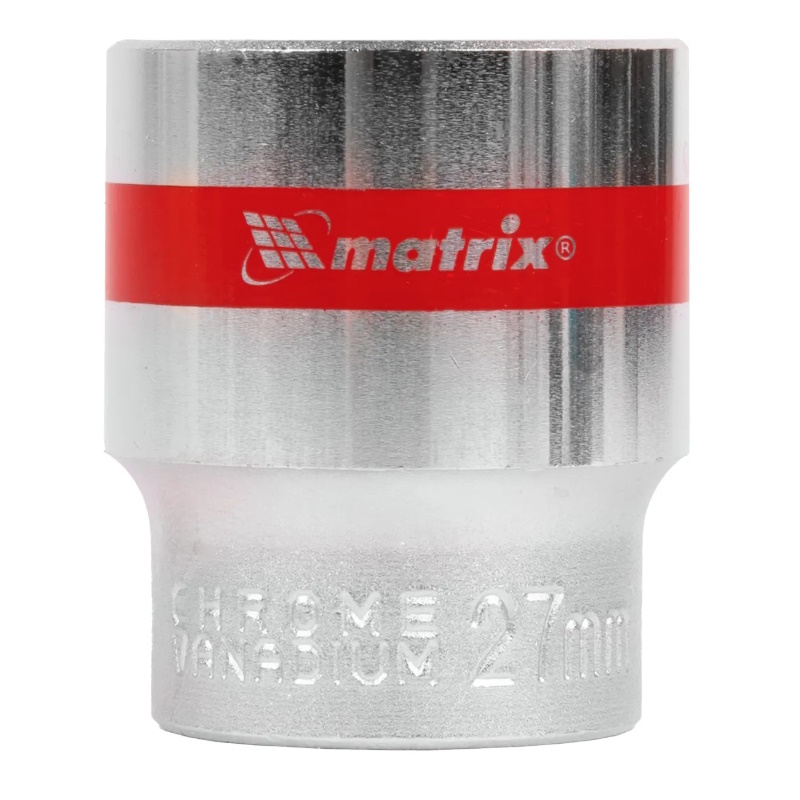 Головка торцевая Matrix 13695, 27 мм, 12-гранная, CrV, под квадрат 1/2", хромированная в Иваново