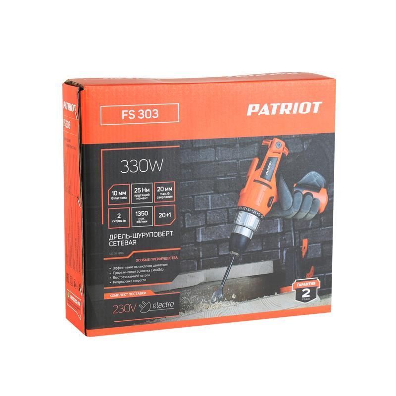 Дрель-шуруповерт сетевая Patriot FS 303 120301303