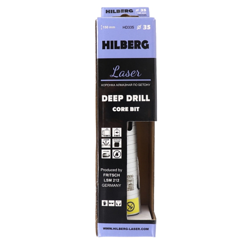 Коронка алмазная Hilberg Laser Deep Drill HD335, по бетону, 35*150 мм  в Рыбинске