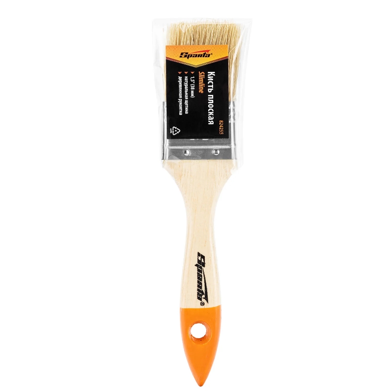 Кисть плоская Slimline 1.5" (38 мм) Sparta 824255, натуральная щетина, деревянная ручка в Вологде