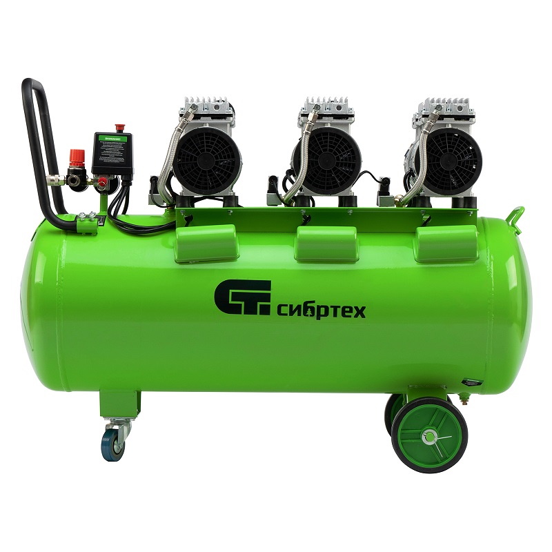 Компрессор безмасляный Сибртех МБ 2250100 58008 малошумный 2250 Вт 100л 400 лмин