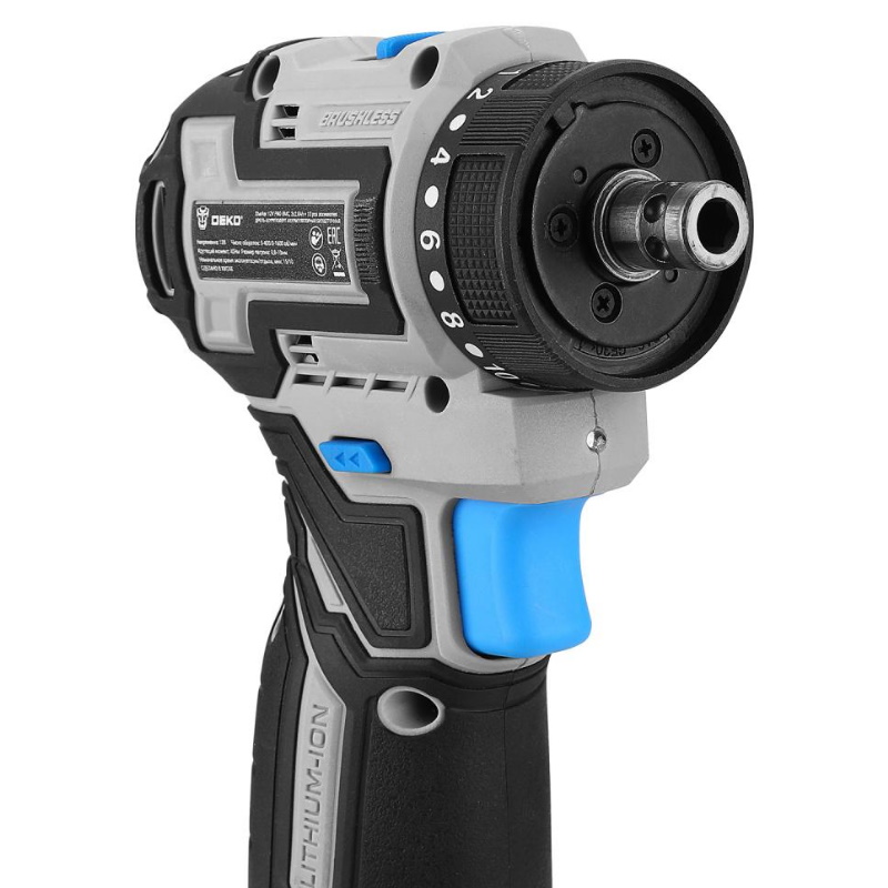 Дрель-шуруповерт аккумуляторная Deko Loner 12V PRO 085-1121, бесщеточная, компактная, со съёмным патроном, 12В, 1x3.0 Ач в Череповце