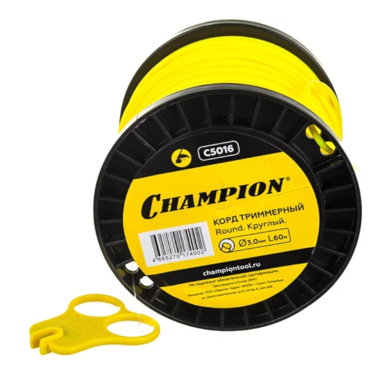 Корд триммерный Champion Round C5016, 3.0мм*60м, круглый  в Костроме