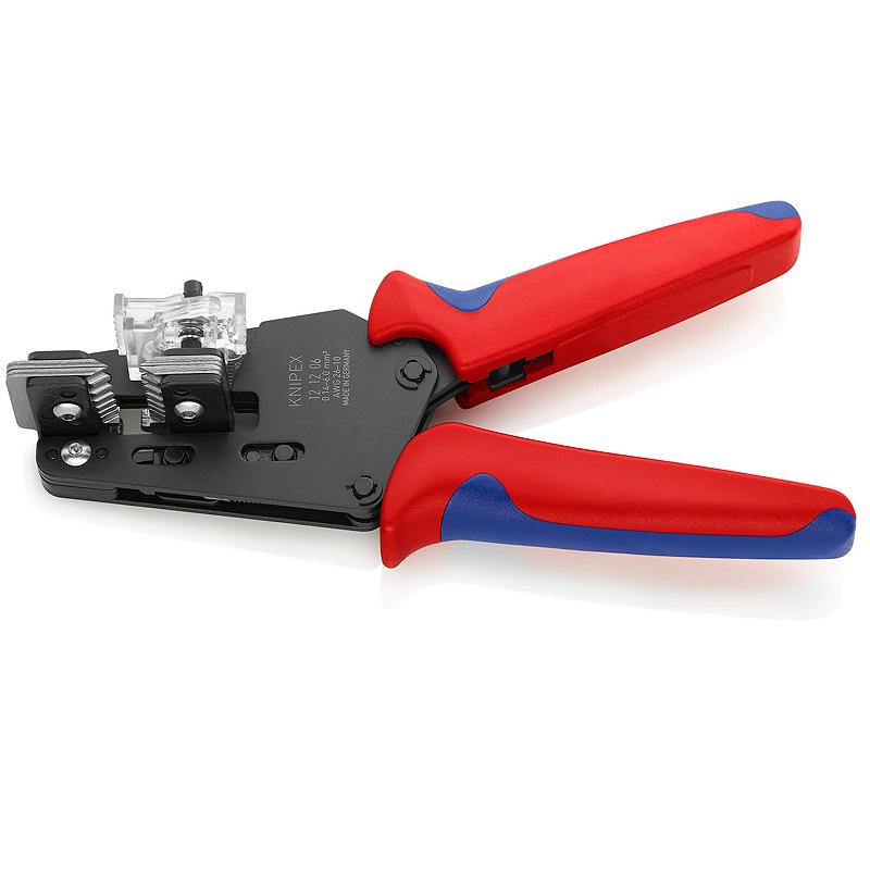 Стриппер прецизионный со сменными фасонными ножами Knipex KN-121206, 0.14-0.25/0.75/1.5/2.5/4/6 мм², длина 195 мм в Угличе