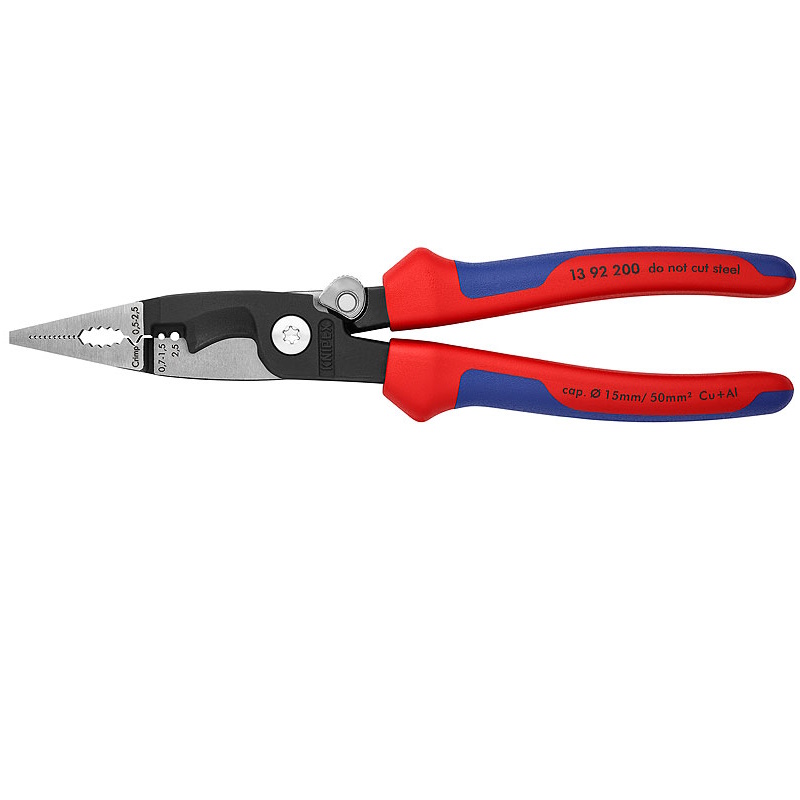 Клещи электромонтажные Knipex KN-1392200SB, 6-в-1, зачистка 0.75 – 1.5 / 2.5 мм², рез Ø 15 мм / 50 мм², 200 мм в Переславле