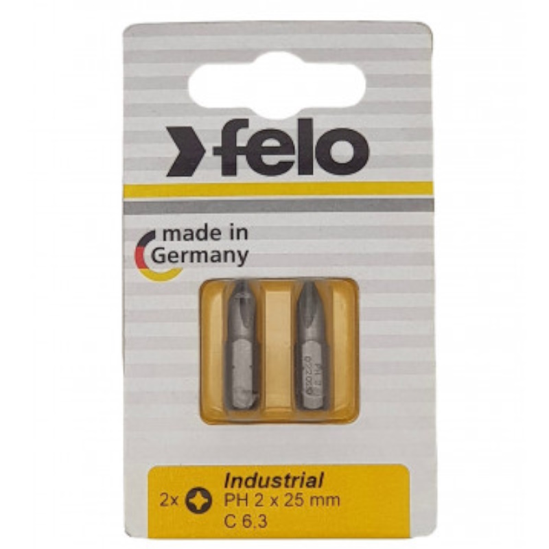 Бита крестовая Felo Industrial 02202036, PH 2X25, 2 шт., в блистере (Германия) в Твери
