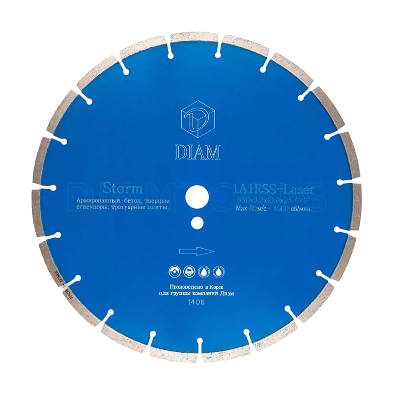 Алмазный диск по армированному бетону Diam Storm 350x3.2x10x25.4 мм 000039 в Туле