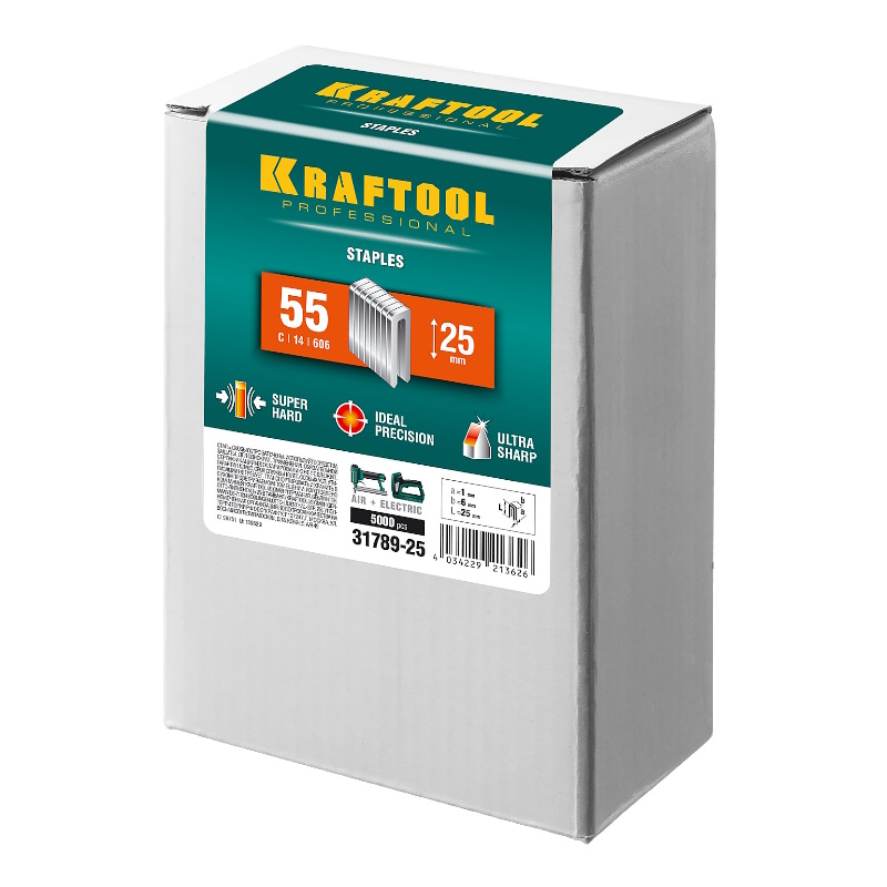 Скобы для степлера Kraftool 31789-25, узкие, тип 55, 5000 шт. в Кинешме