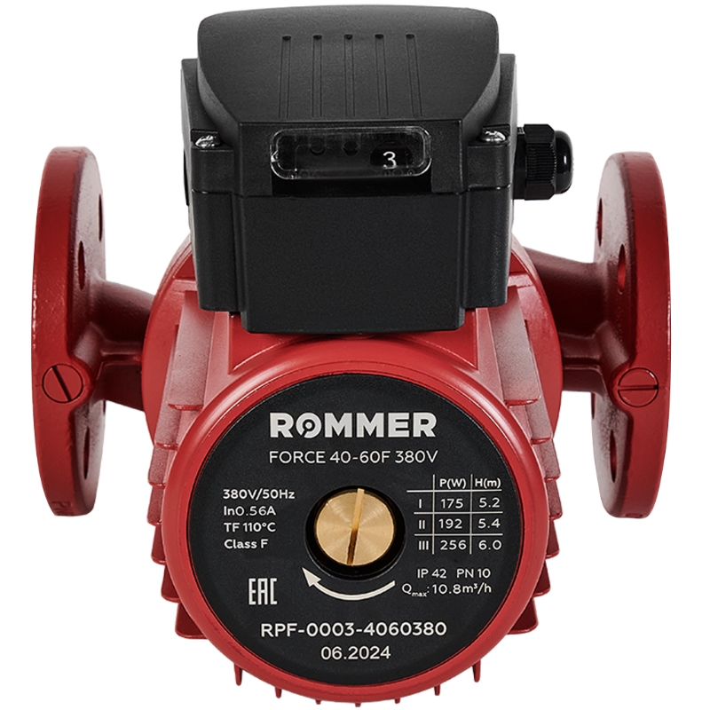 Насос циркуляционный Rommer RPF-0003-4060380 FORCE, фланцевый, трехскоростной, 40-60F, 380V в Муроме