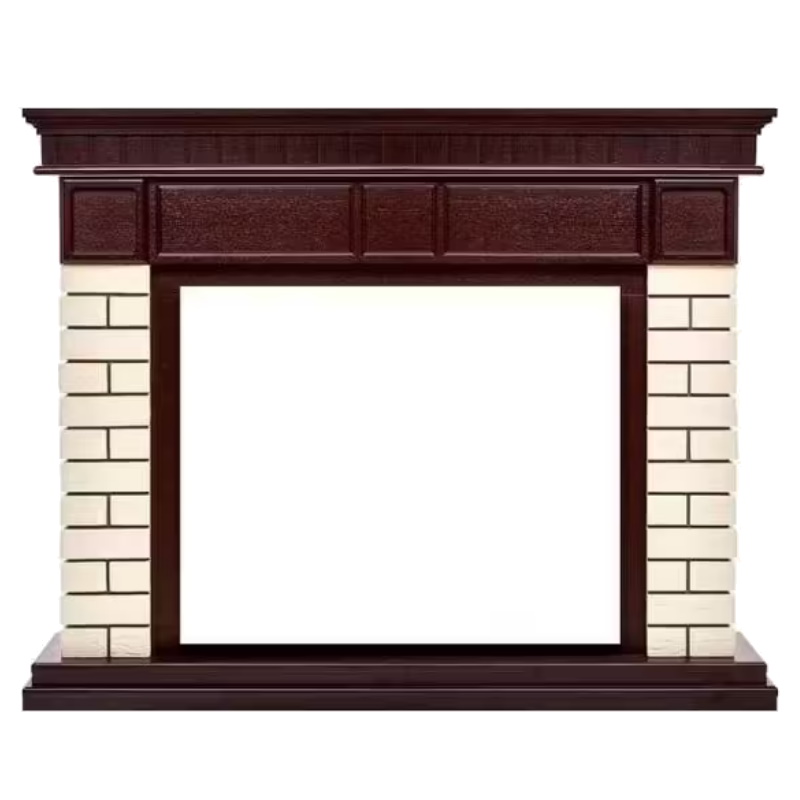 Портал Firelight Bricks 30 НС-1202851, камень бежевый, шпон, темный дуб  в Рыбинске