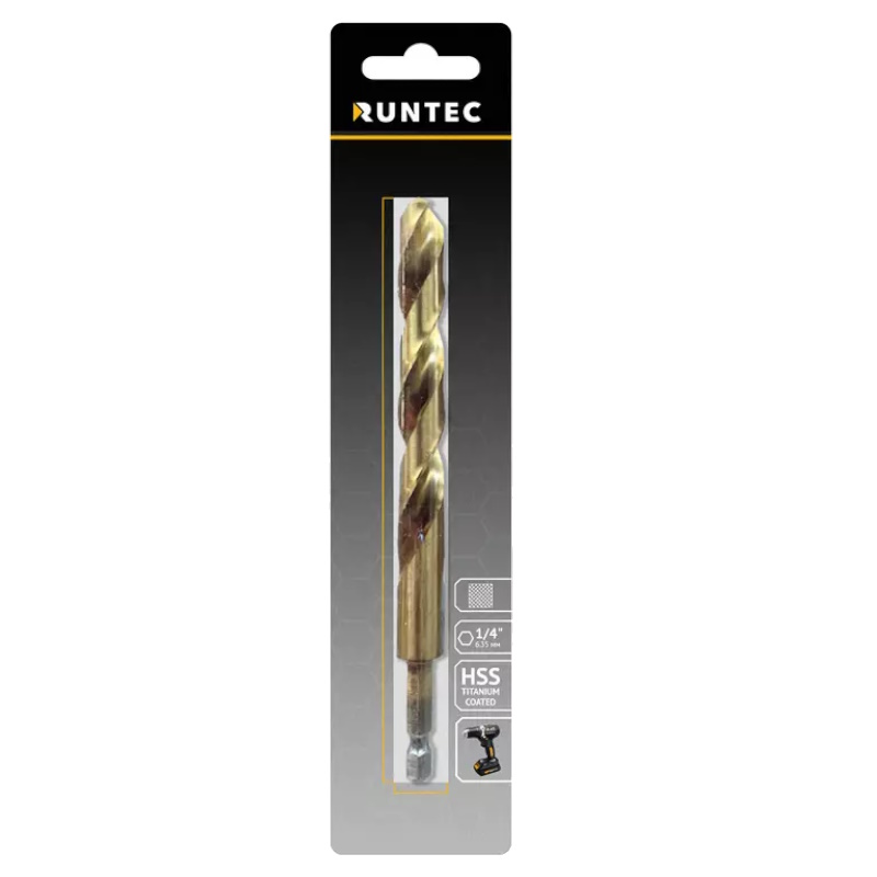 Сверло по металлу Runtec RT-DS9, HSS-TiN, 9 x 125 мм, HEX 1/4" в Ярославле