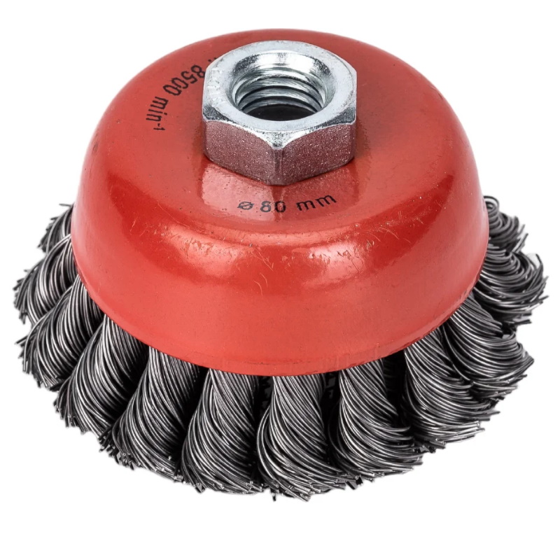 Щетка-крацовка чашечная для УШМ Mirax 35104-080, стальная, 0,5мм 80мм