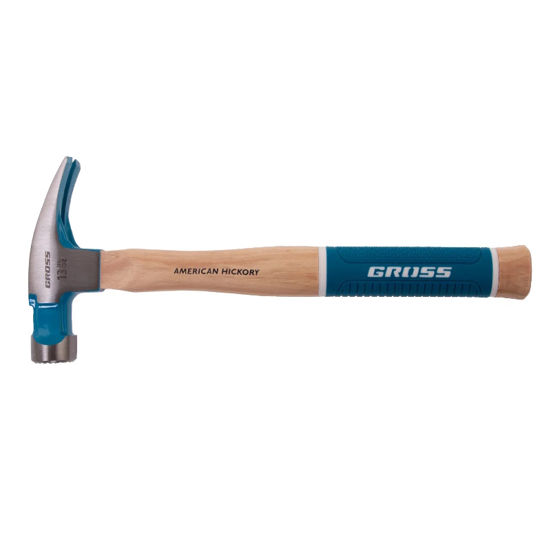 Молоток-гвоздодер Gross AMERICAN HICKORY 10413, 380 г, угол 75, магнит, обрезиненная рукоятка