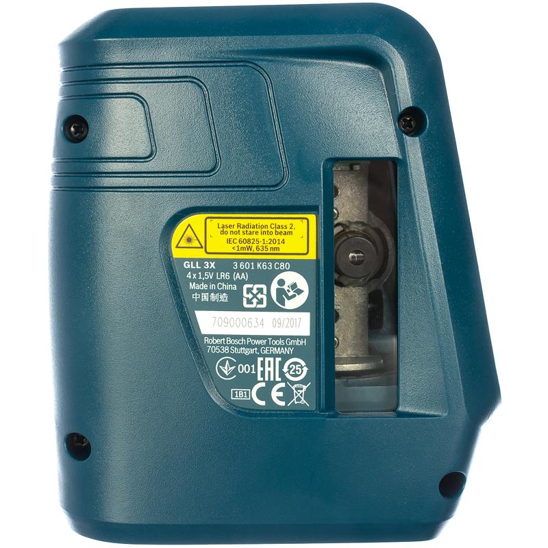 Лазерный нивелир Bosch GLL 3-X 0.601.063.CJ0 (дальность без приемника 15 м, длина волны 635 нм, батареи АА) во Владимире