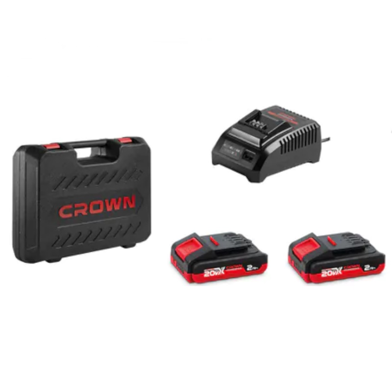 Аккумуляторная дрель-шуруповерт Crown CT21128HMX-2 BMC BL 21700, 20В, 2*2.0Ач, 6 скоростей, 30/50Нм, кейс во Владимире