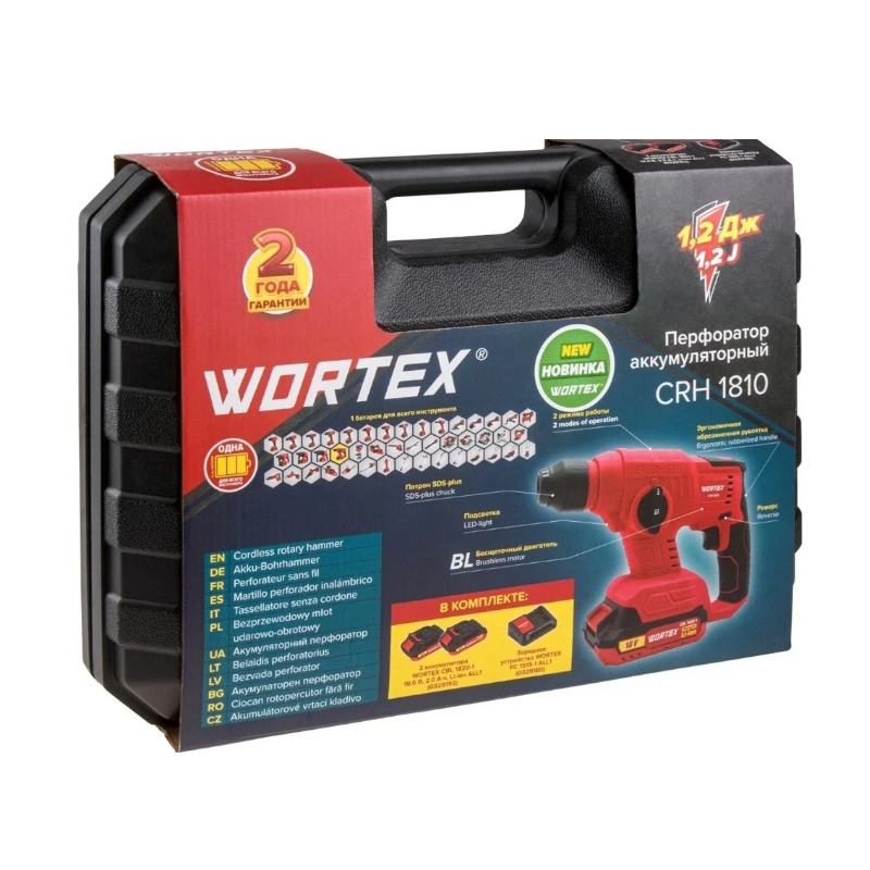Аккумуляторный перфоратор Wortex CRH 1810 ALL1 МЕГА 0329267 в кейсе в Кинешме