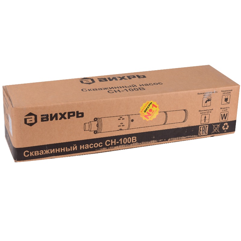 Погружной насос на скважину Вихрь СН-100B 68/3/5 (максимальный напор 120 м) в Костроме