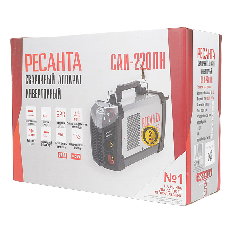 Сварочный инвертор Ресанта САИ 220 ПН ток 220А напряжение 220В