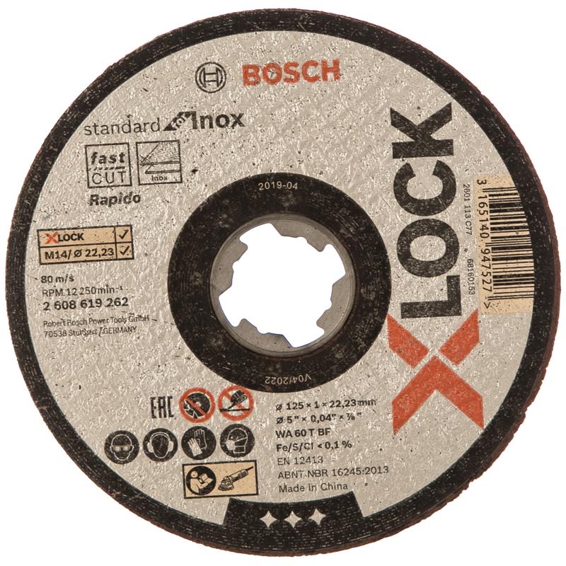Отрезной круг по нержавеющей стали Bosch X-Lock 2.608.619.262 (125x1 мм) в Муроме