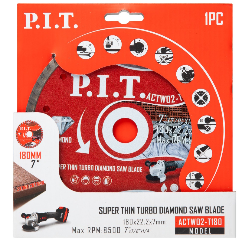 Диск алмазный отрезной Turbo P.I.T. ACTW02-T180, 180x22,2x1,6 мм в Александрове