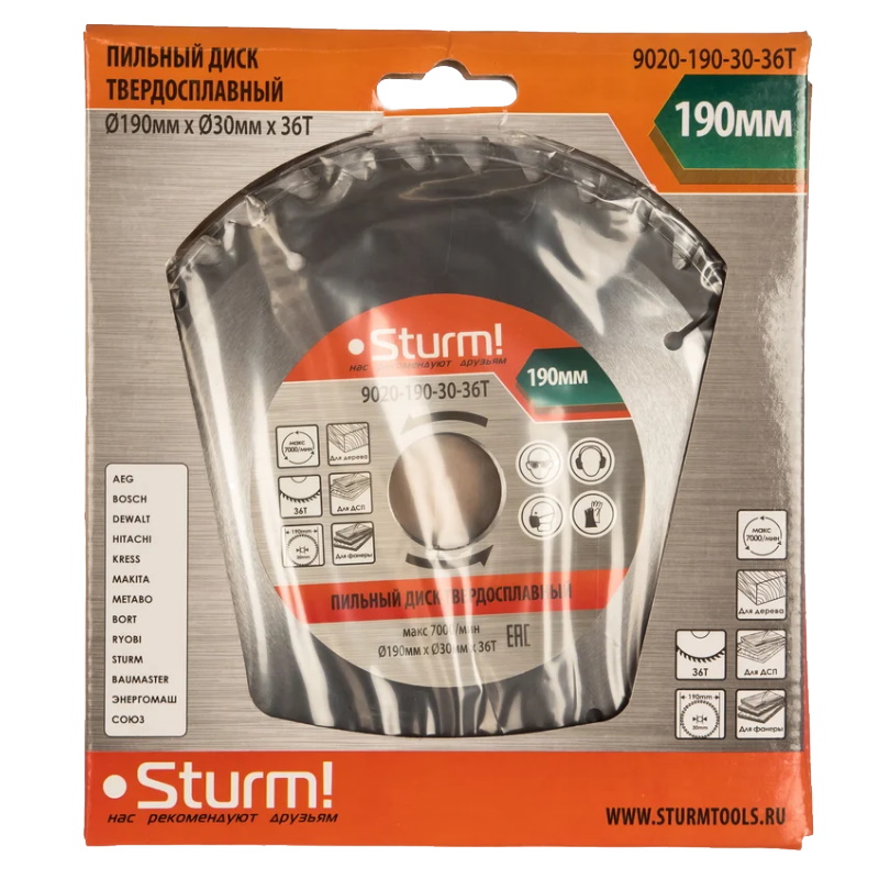 Диск пильный Sturm 9020-190-30-36T в Костроме