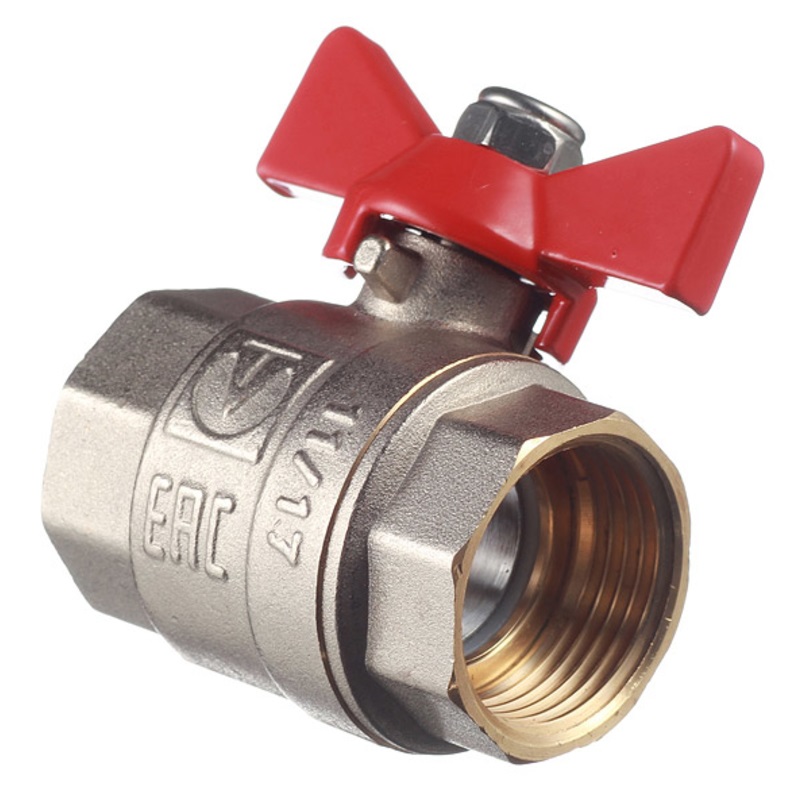 Кран шаровой латунный Valtec BASE ВР-ВР 1" с бабочкой VT.217.N.06 в Твери