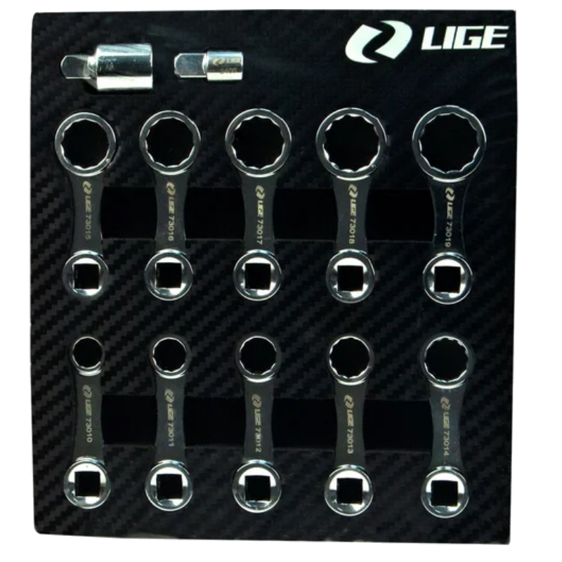 Набор ключей накидных Lige LG-S73012, 12 предметов, 3/8", 10, 11, 12, 13, 14, 15, 16, 17, 18, 19 мм, в ложементе в Череповце
