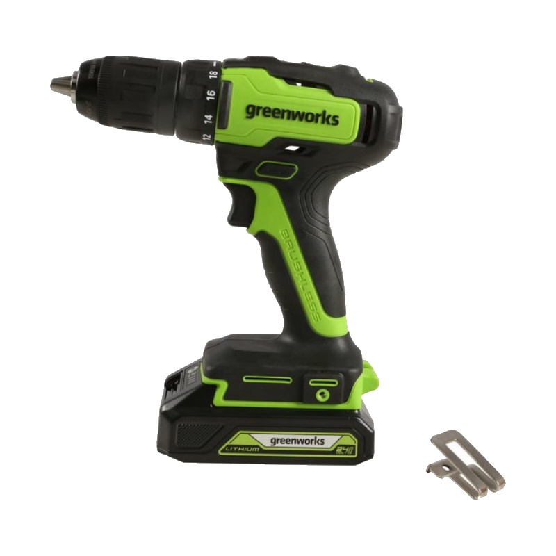 Дрель-шуруповерт аккумуляторная Greenworks GD24DD35 3704007CUC, 24V, б/щет, 29/35 Нм, 2x2Ач, ЗУ, коробка в Муроме