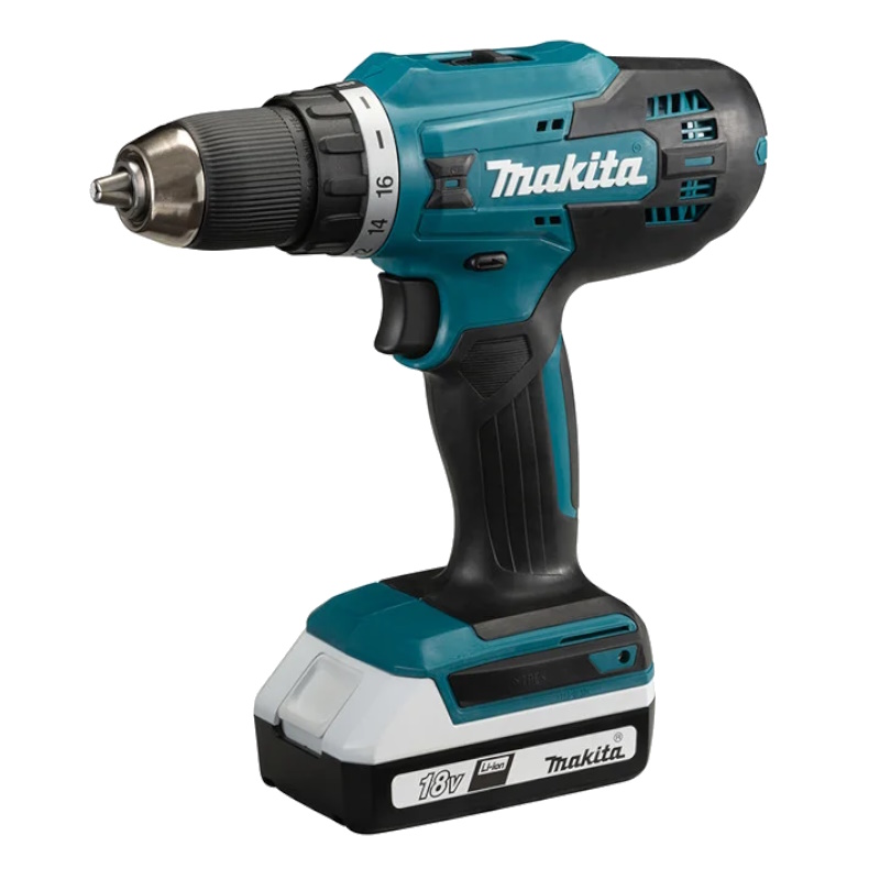 Дрель аккумуляторная Makita DF488D002 (18V, 42Нм, 2 аккумулятора 1,5Ач, кейс)
