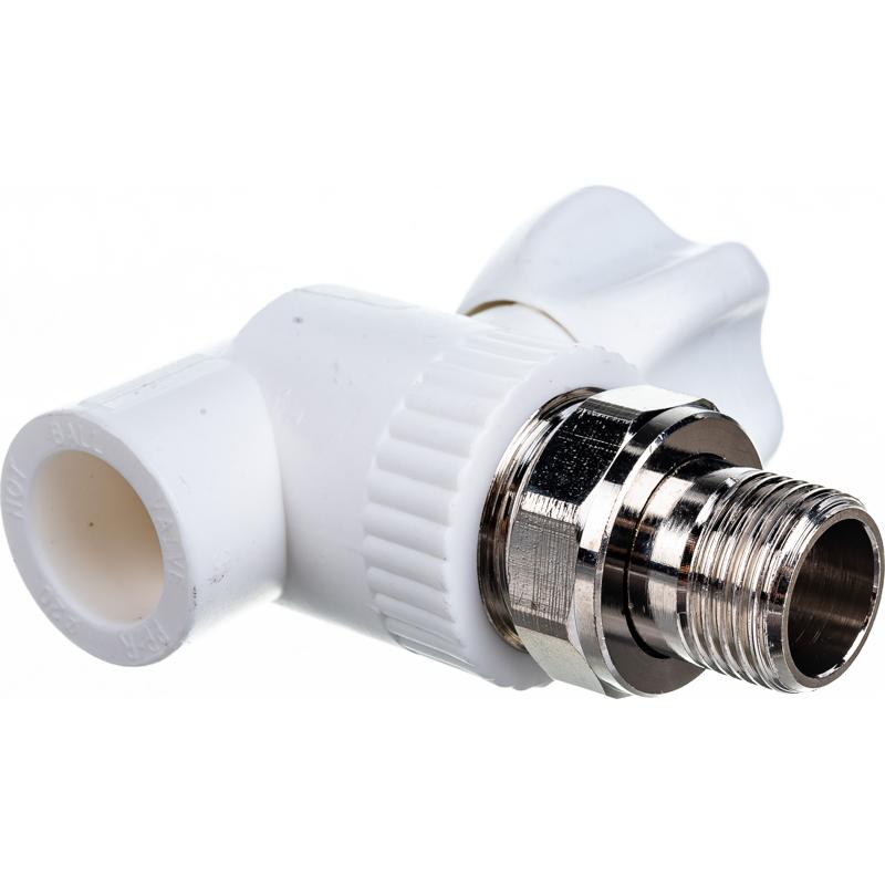 Шаровой кран для радиаторов отопления угловой с американкой Tebo C--TB 1v 030060211 (20x1/2", ppr)