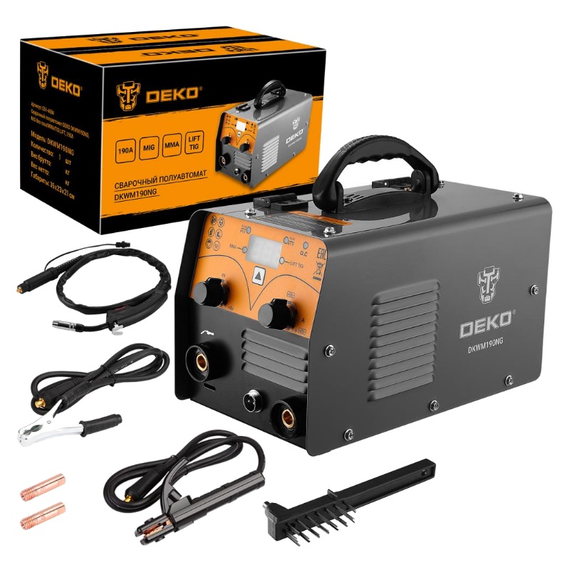 Сварочный полуавтомат Deko DKWM190NG 051-4694 MIG без газа/MMA/TIG LIFT в Рыбинске