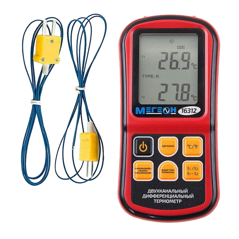 Измеритель температуры Мегеон 16312 00000006463, цифровой, двухканальный в Коврове