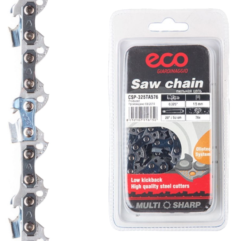 Цепь Eсo CSP-325TA576 50 см 20 0325 15 мм 76 зв 325TA в блистере 587₽