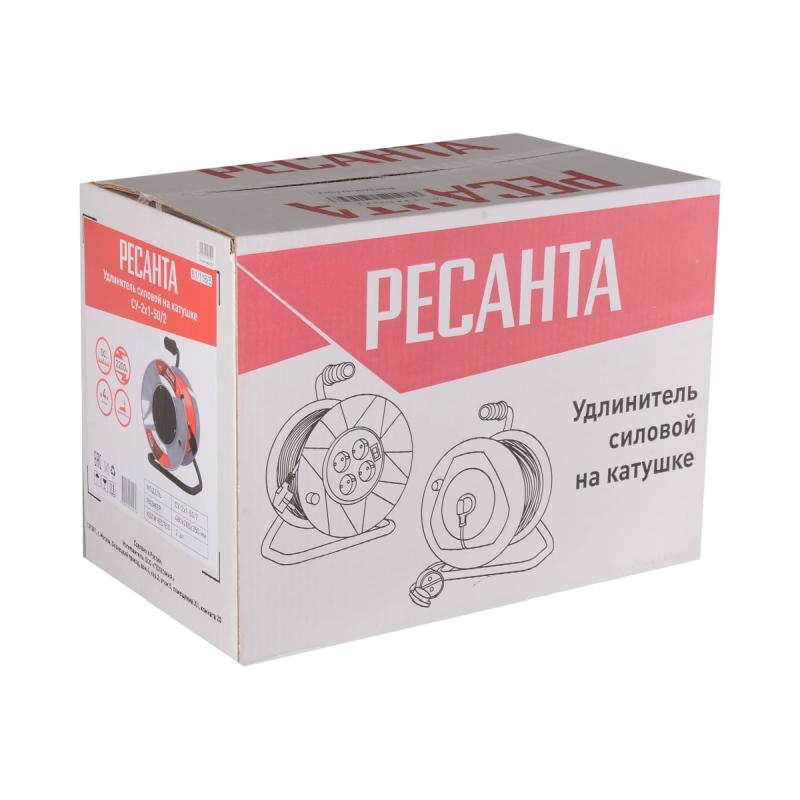 Удлинитель силовой на катушке Ресанта СУ-2х1-50/2 61/118/5 в Туле