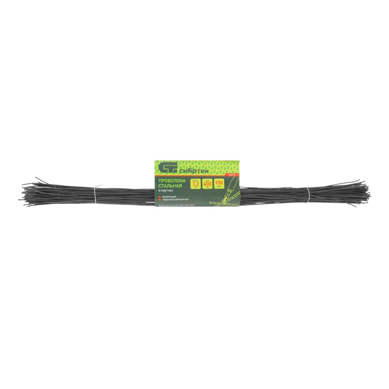 Проволока стальная в прутках Сибртех 84915, 400мм/100шт, вязальная, термообработанная, 1,2 мм
