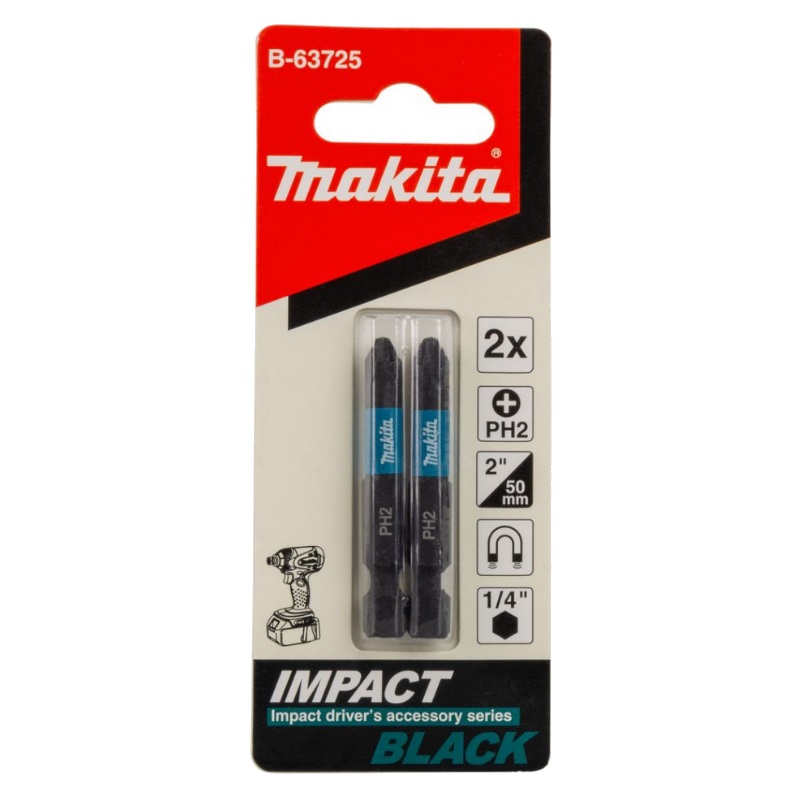 Насадка Makita Impact Black PH2, 50 мм, Е-form (MZ), 2 шт. B-63725