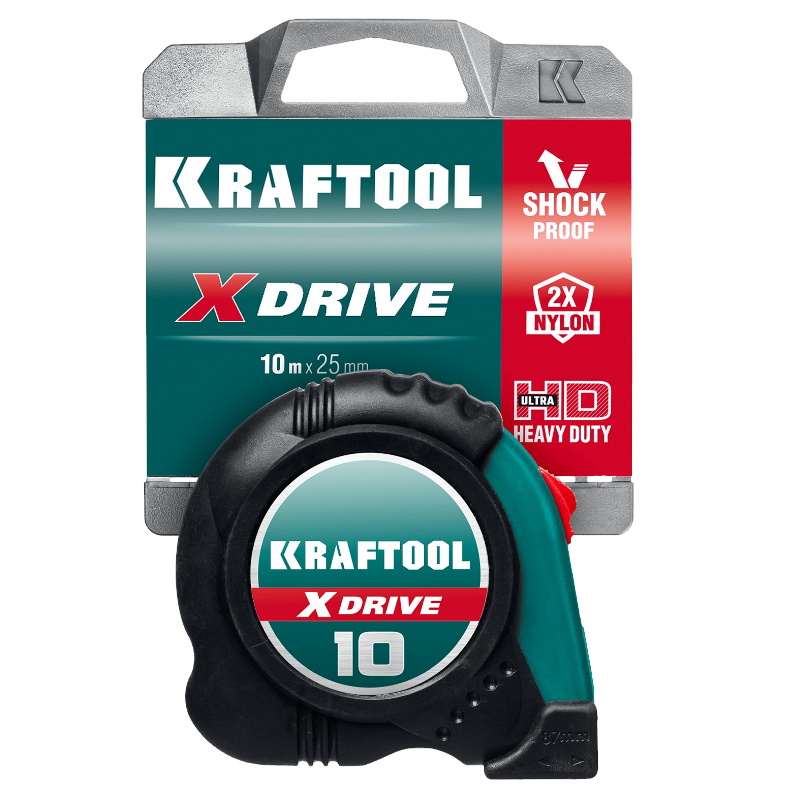 Рулетка Kraftool X-Drive 34122-10, 10 м х 25 мм в Ярославле