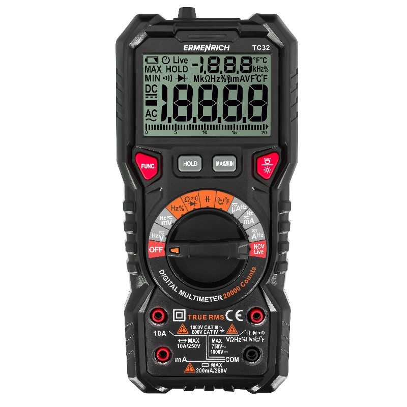 Мультиметр Ermenrich Zing TC32 82989, цифровой, 10A, 750 В / 1000 В во Владимире