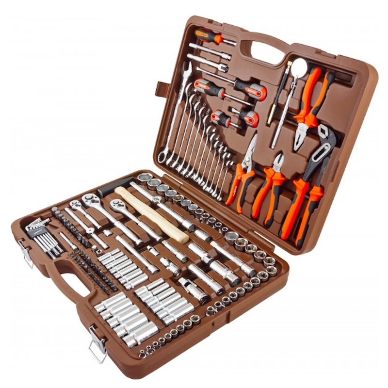 Универсальный набор инструмента Ombra OMT150S 055370, торцевые головки 1/4", 3/8", 1/2"DR 150пр.