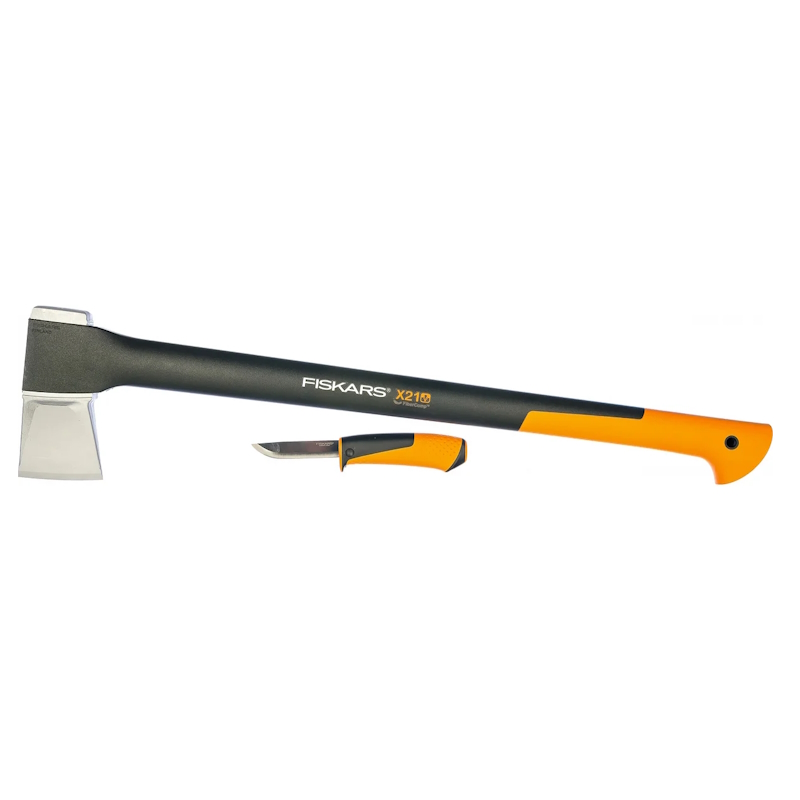 Топор-колун Fiskars X21 + нож универсальный 1025436, (комплект) в Туле