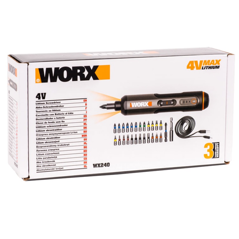 Аккумуляторная отвертка Worx WX240 (АКБ 4В, 1.5 а/час, зарядное устройство) в Рыбинске