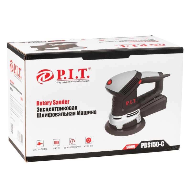 Шлифмашина эксцентриковая P.I.T. PDS150-C, 500Вт, 150мм подошва, 6000-12000 об/мин в Кинешме