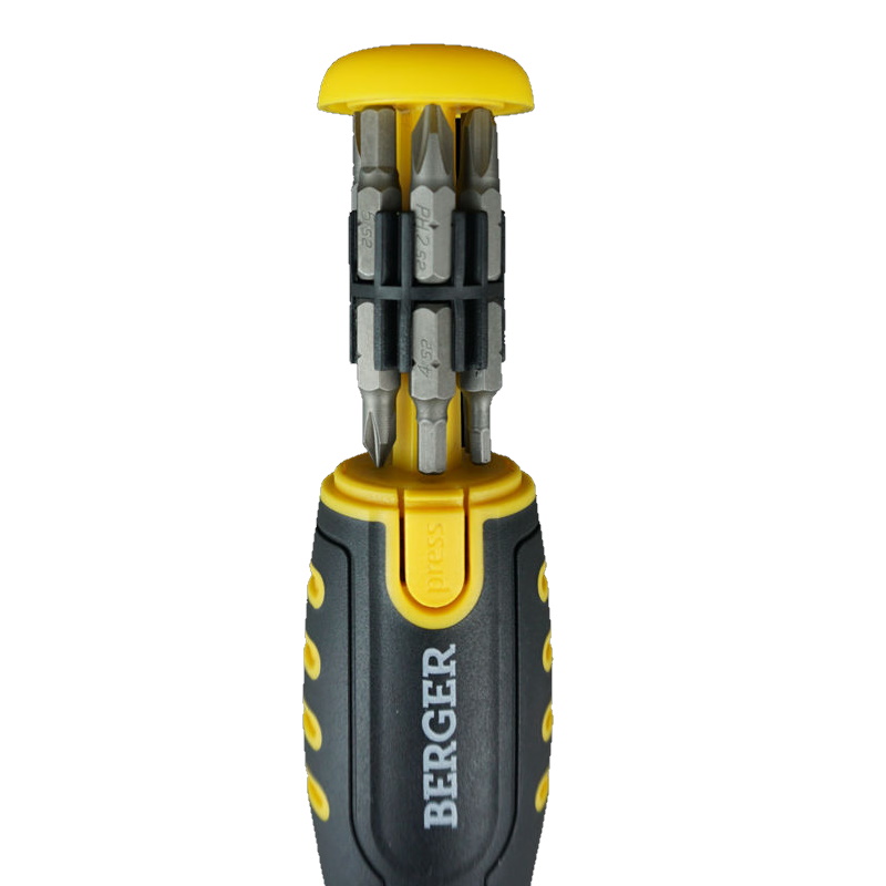Трещоточная отвертка с битами Berger BG1071, 13 в 1 в Череповце