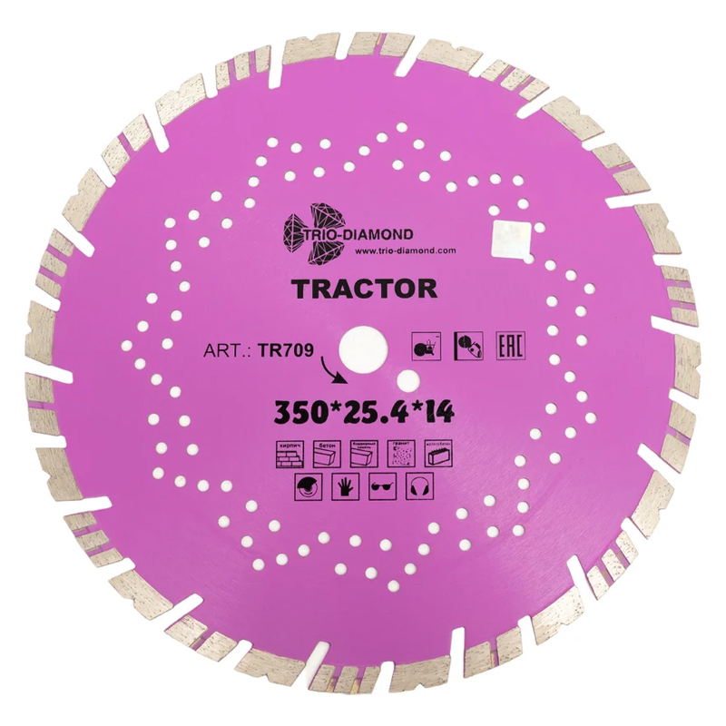 Диск алмазный отрезной Trio-Diamond серия Tractor TR709 (350х25,4х14)